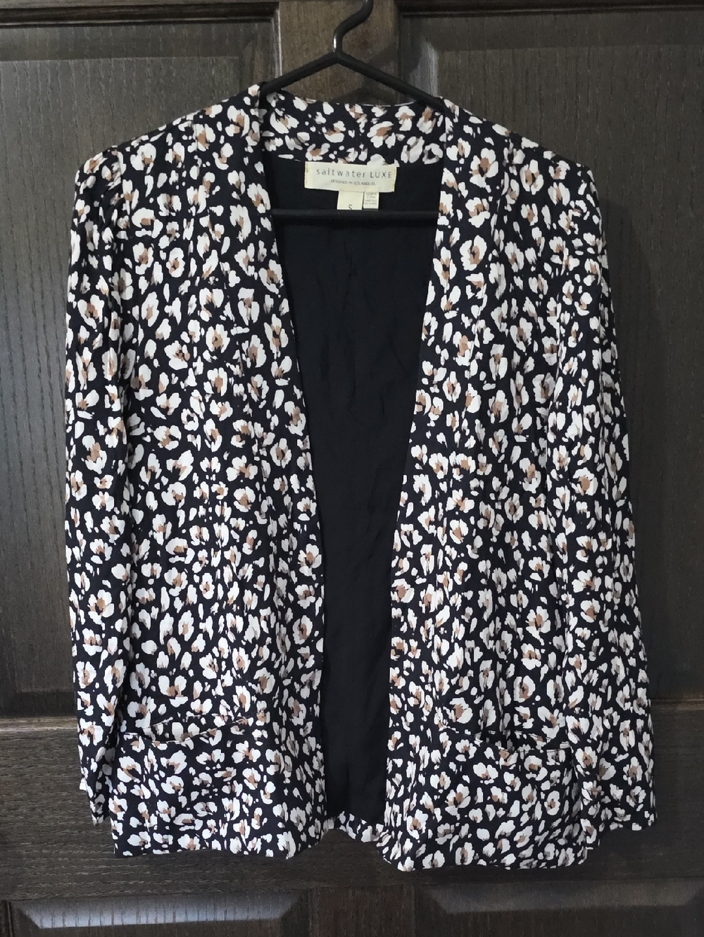 saltwater LUXE Black Floral-Spot Blazer